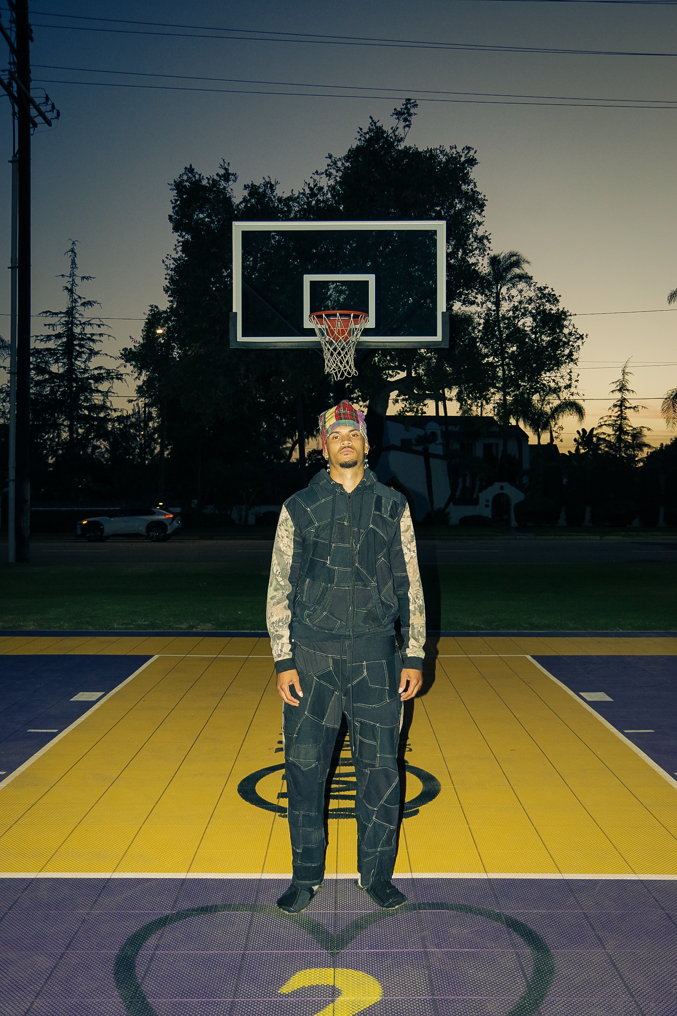 Black Patchwork Camo Zip Hoodie