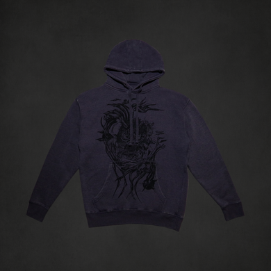 Gunmetal oni mask hoodie