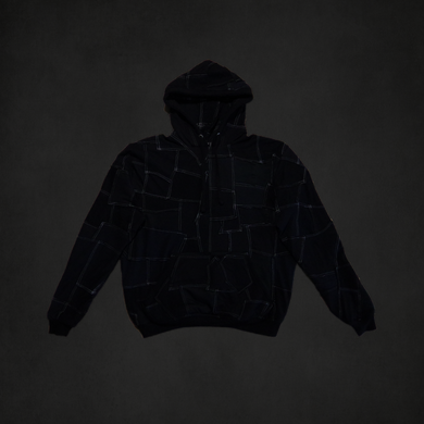 Black patchwork hoodie