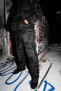Black patchwork sweatpants