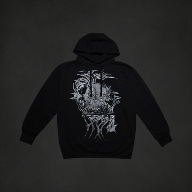 Black oni mask hoodie