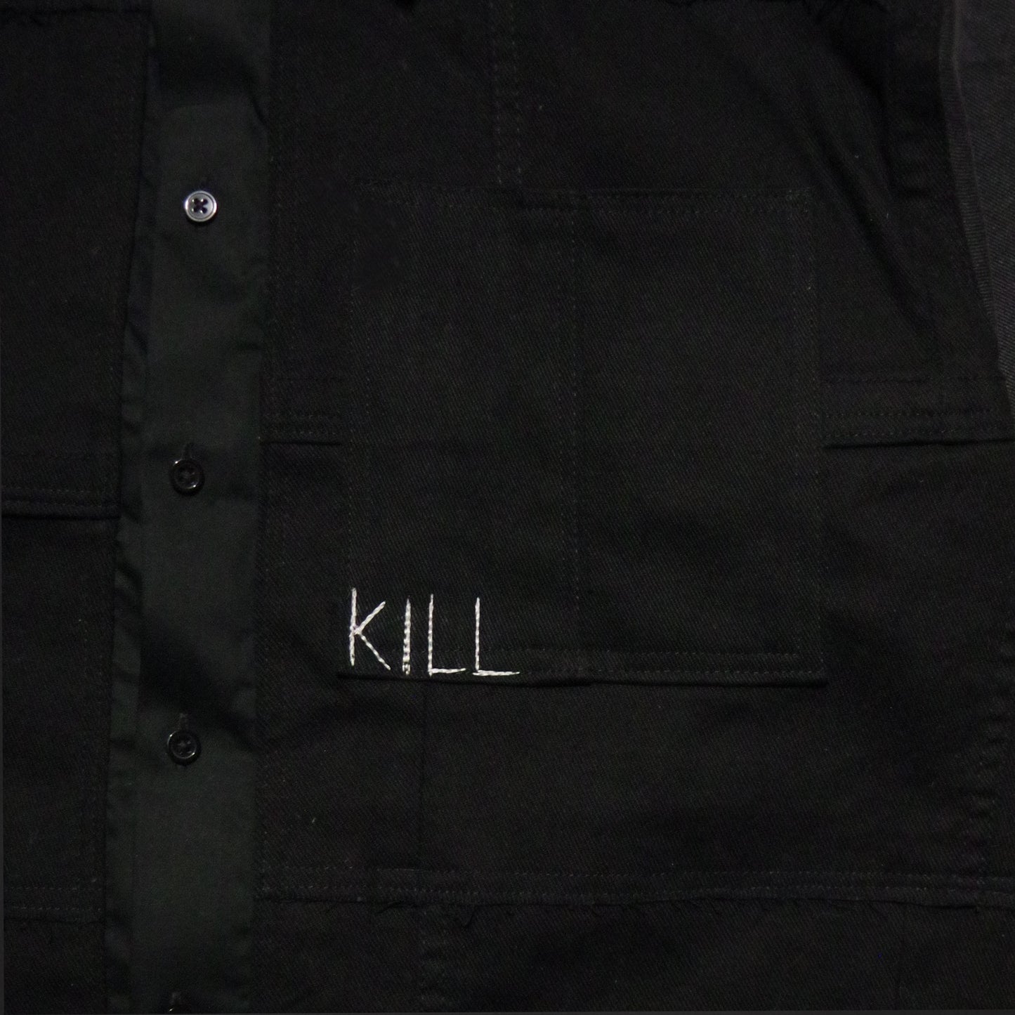 Black paneled button up