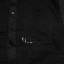 Load image into Gallery viewer, Black paneled button up