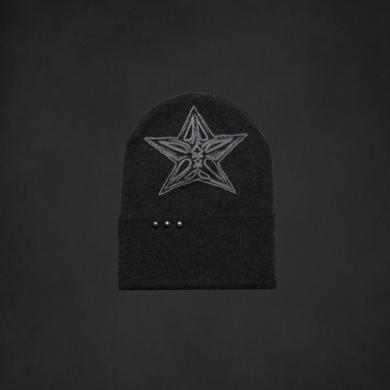 Charcoal studded beanie