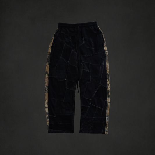 Black Patchwork Camo Sweatpants