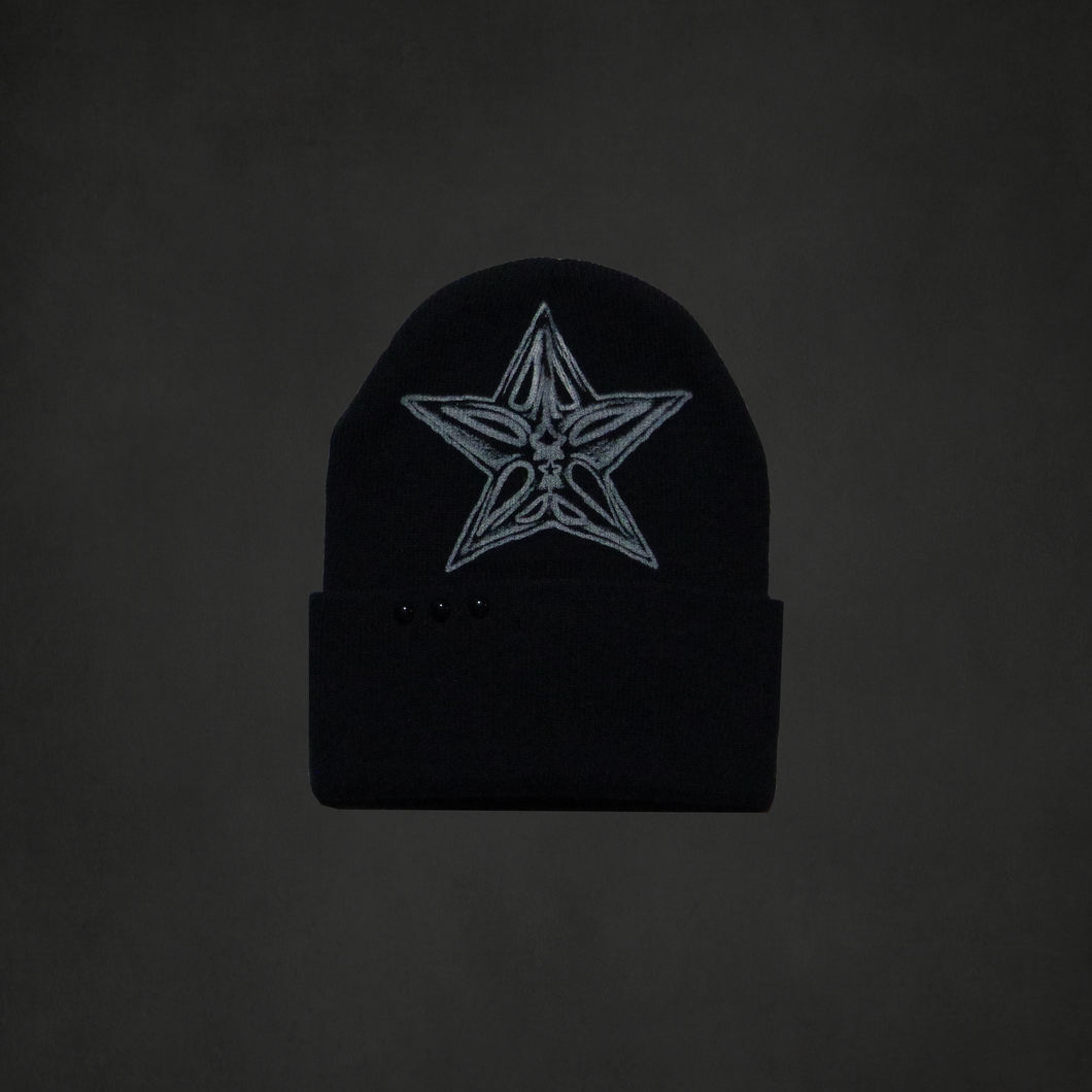 Black studded beanie