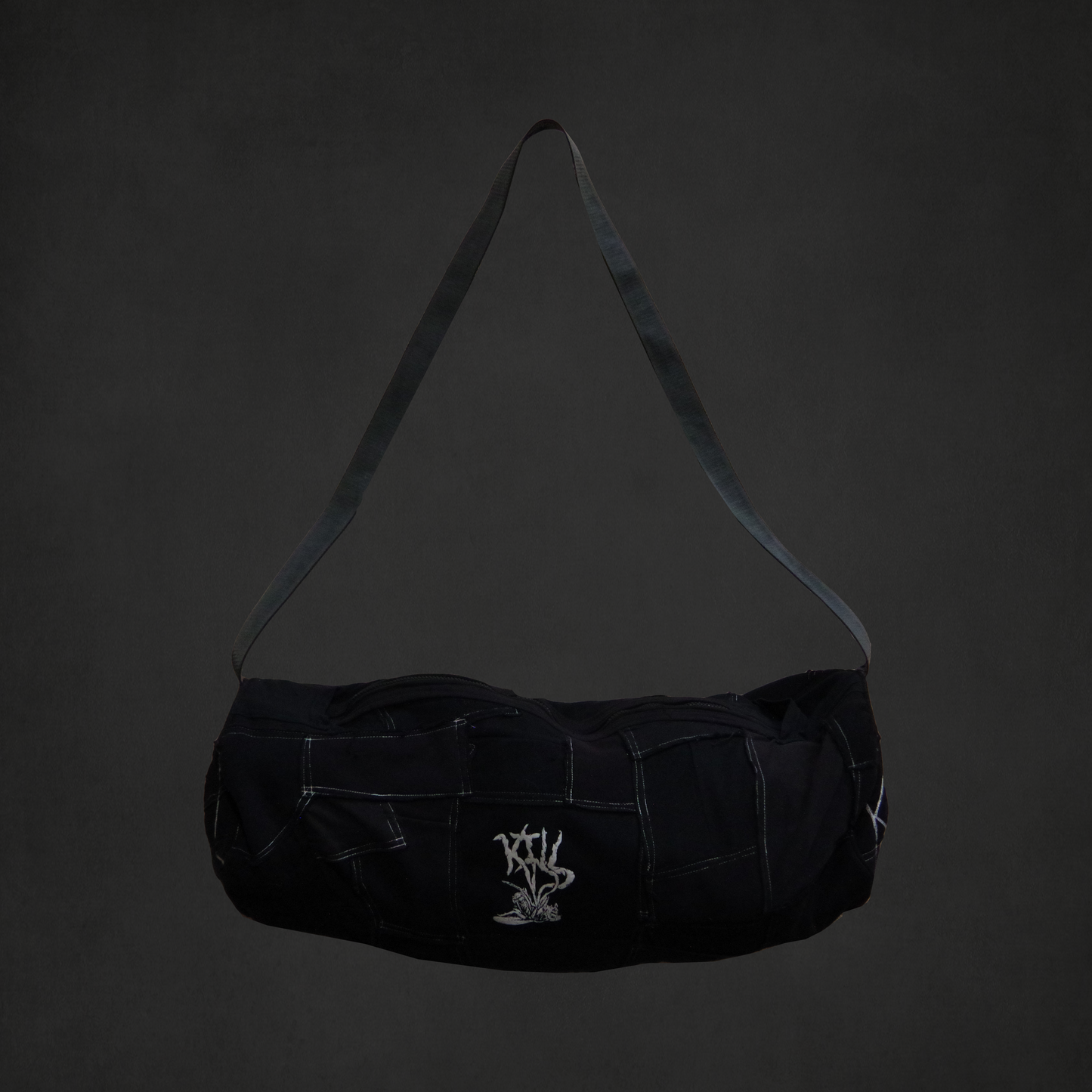 Black Patchwork Duffel Bag