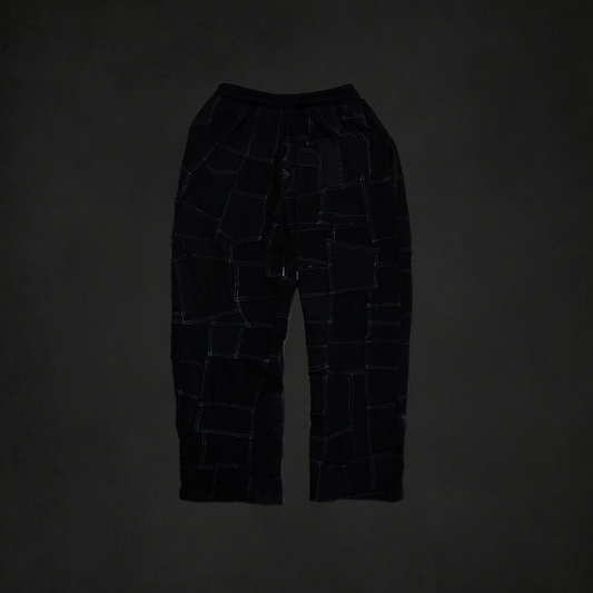 Black patchwork sweatpants