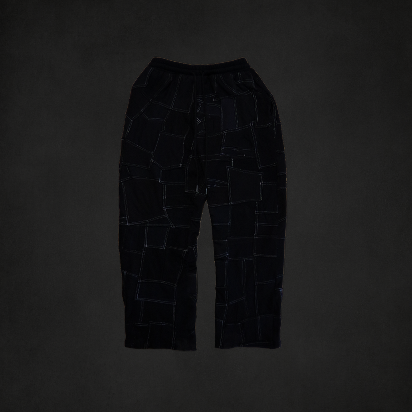 Black patchwork sweatpants