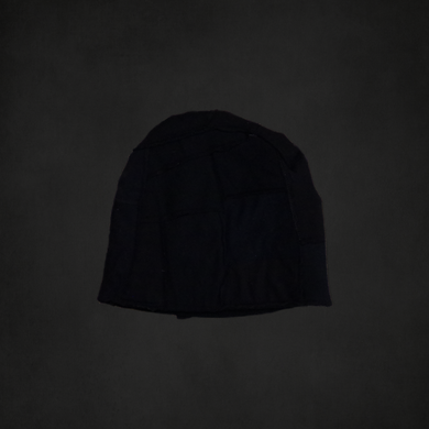 Black patchwork beanie