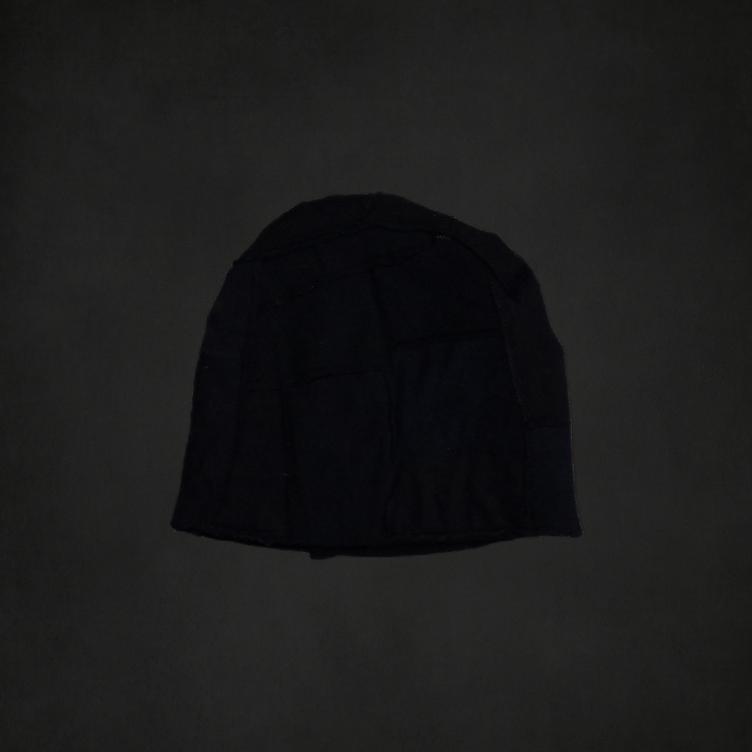 Black patchwork beanie